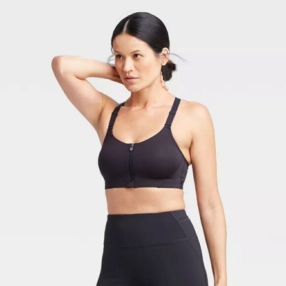 Women's High Support Zip Front Sports Bra New - Picture 4 of 7